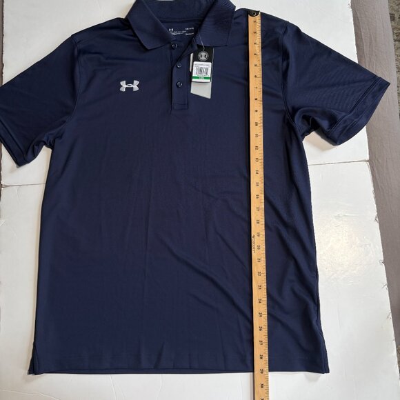 NWT Under Armour Sports Gear Breathable Collared T-Shirt Navy Blue Size Large - Picture 7 of 8